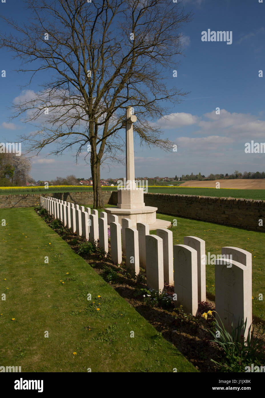 CWGC Bois gauche Cimetière, France Banque D'Images