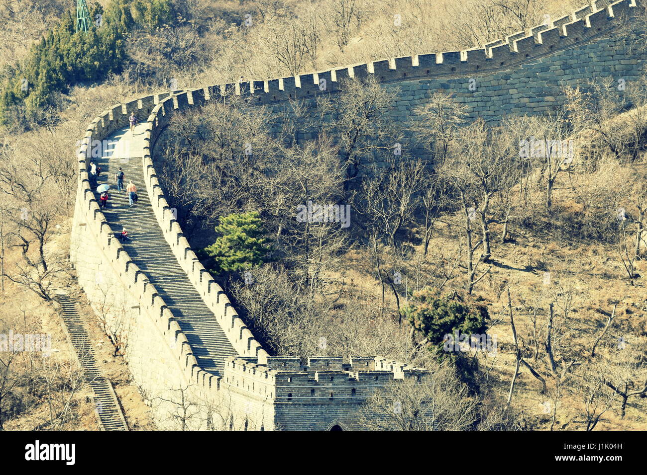 Grande Muraille de Chine, Beijing, Mutianyu Banque D'Images