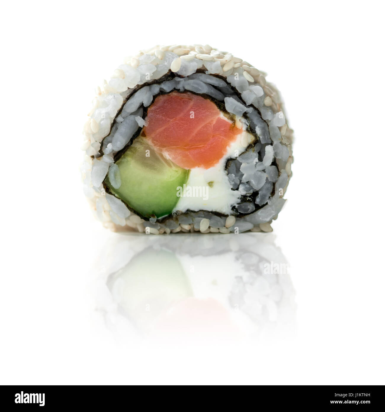 Sushi roll isolated on white Banque D'Images