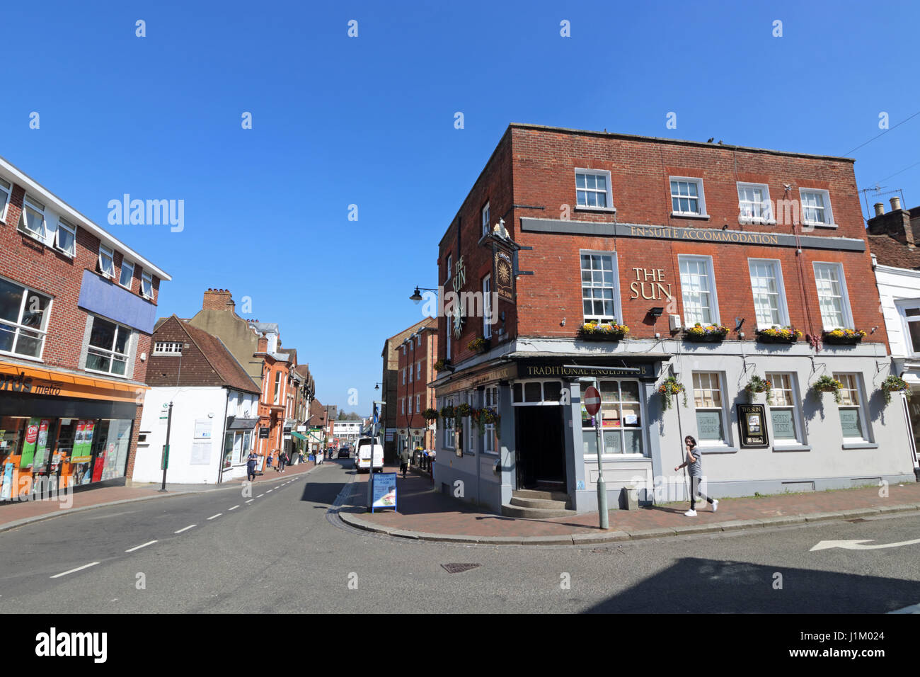 Le soleil pub dans la High Street, GODALMING Surrey England Banque D'Images