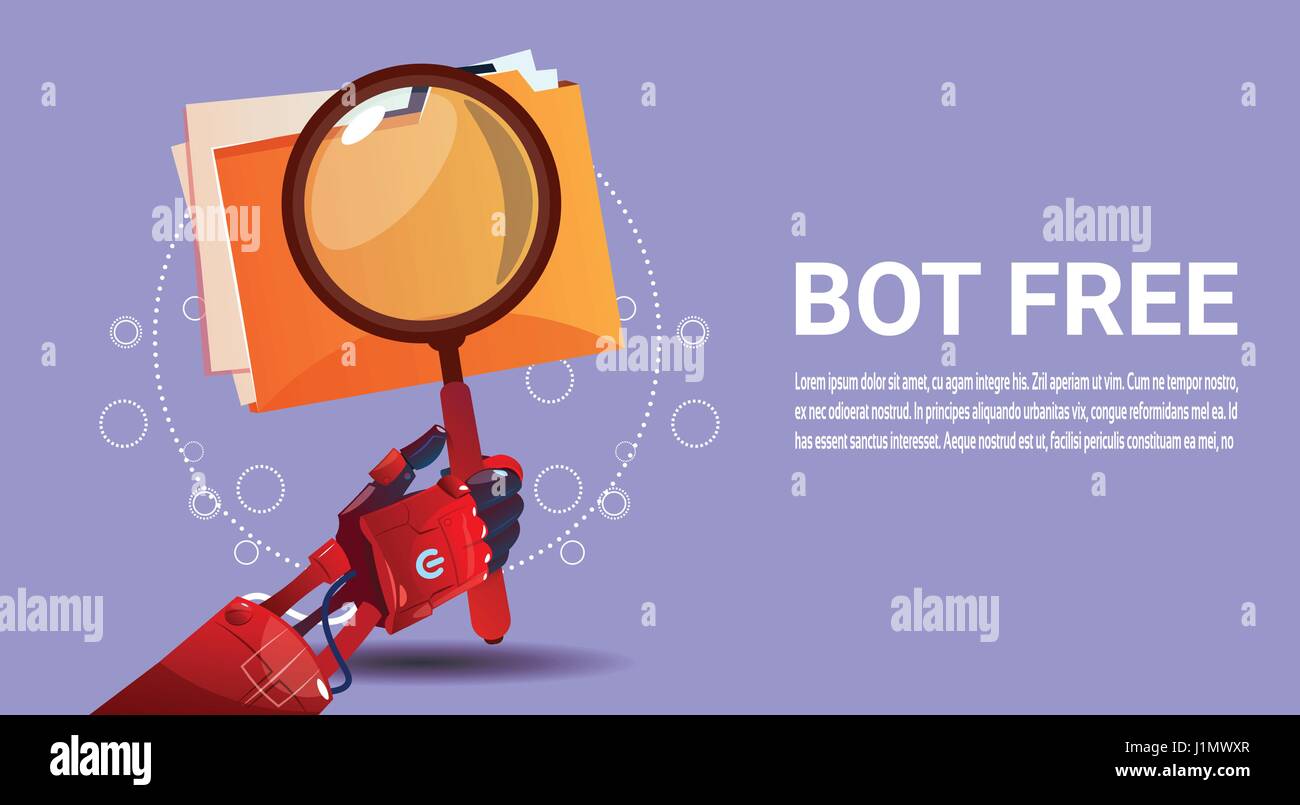 Chat Bot Robot recherche l'assistance virtuelle de site Web ou applications mobiles, concept d'Intelligence Artificielle Illustration de Vecteur