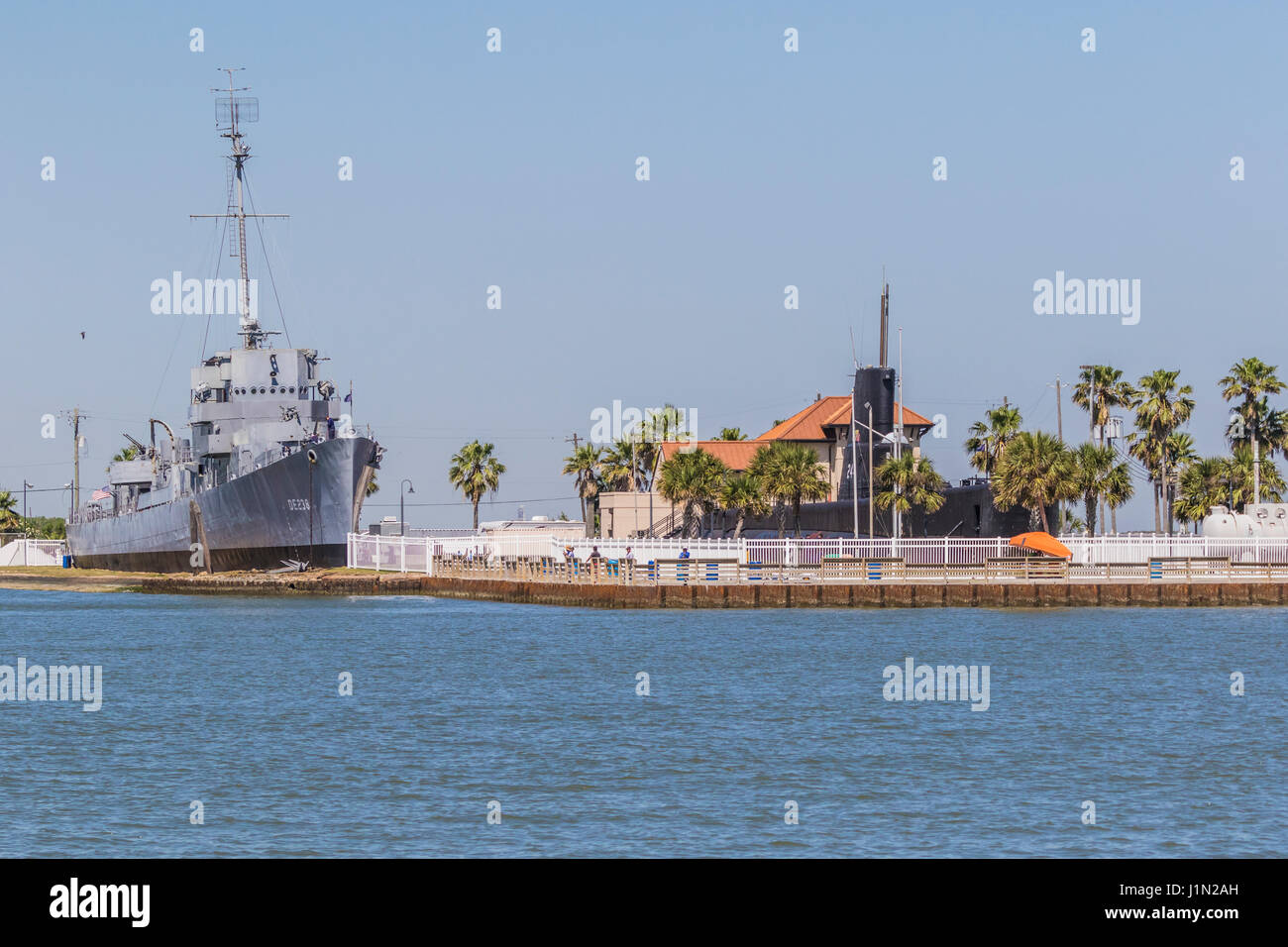 USS Stewart WWII destroyer navire (l'un de seulement 3 remainingin le monde) à Seawolf Park sur Pelican Island dans la région de Galveston, Texas. Banque D'Images