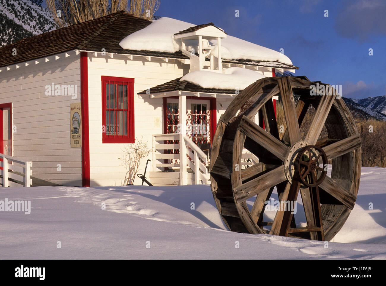 Lac Mono schoolhouse museum, Lee Vining, Eastern Sierra Scenic Byway, Californie Banque D'Images