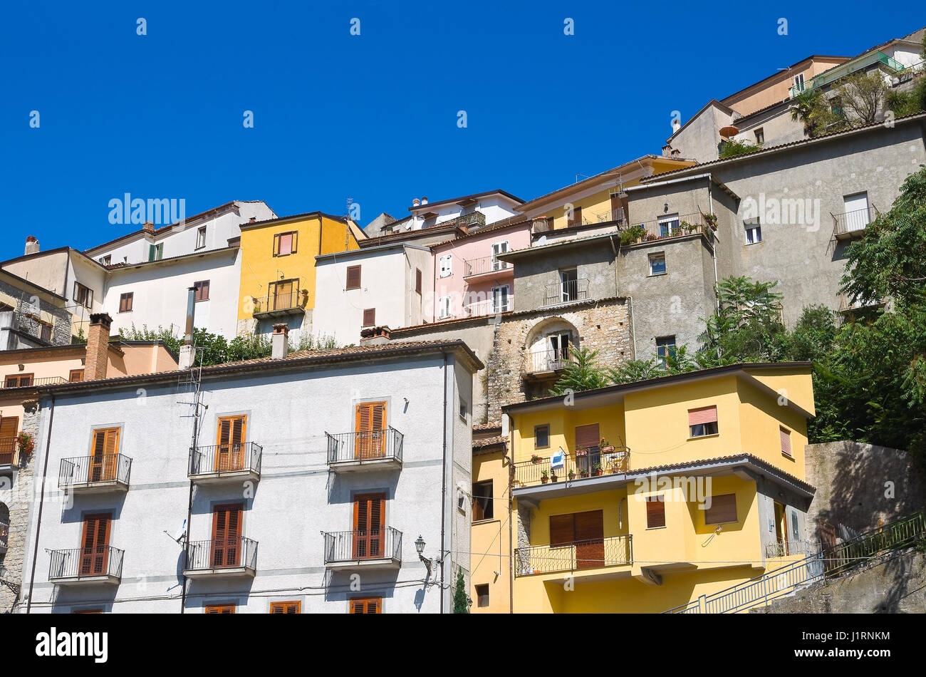 Vue panoramique de Viggianello. La Basilicate. L'Italie. Banque D'Images