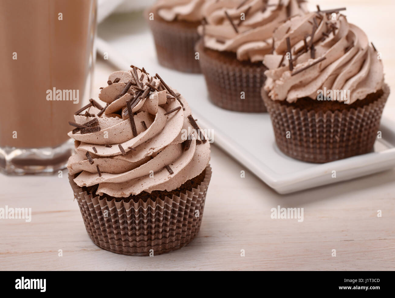 La vie toujours avec des petits gâteaux et chocolat chaud Banque D'Images