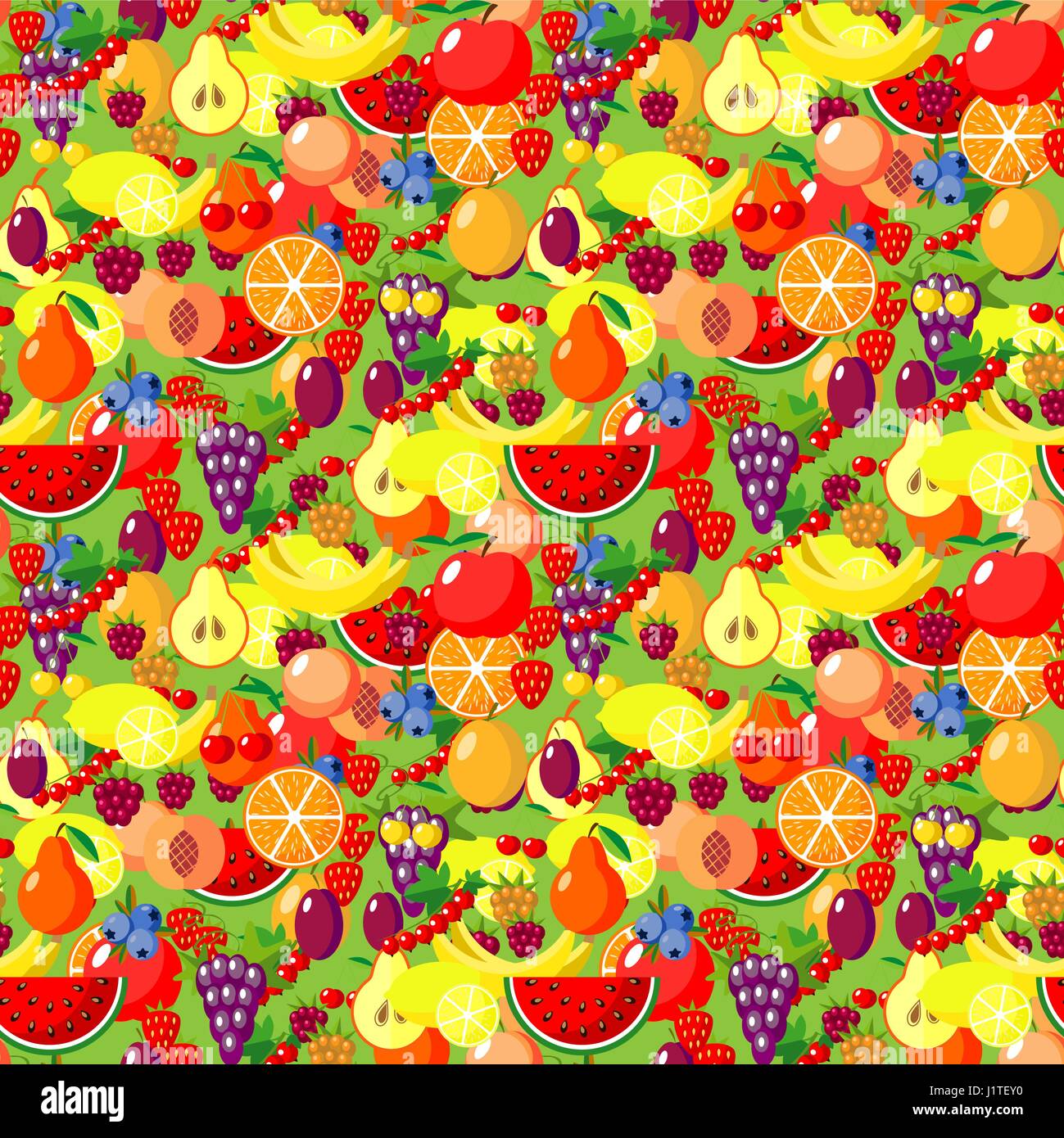 Télévision. sans fruits Vector Illustrations de télévision pastèque, banane, cerise, pomme, fraises, framboises, mûres, orange, kiwi, poire pour le web, l'imprimer et de textile Illustration de Vecteur