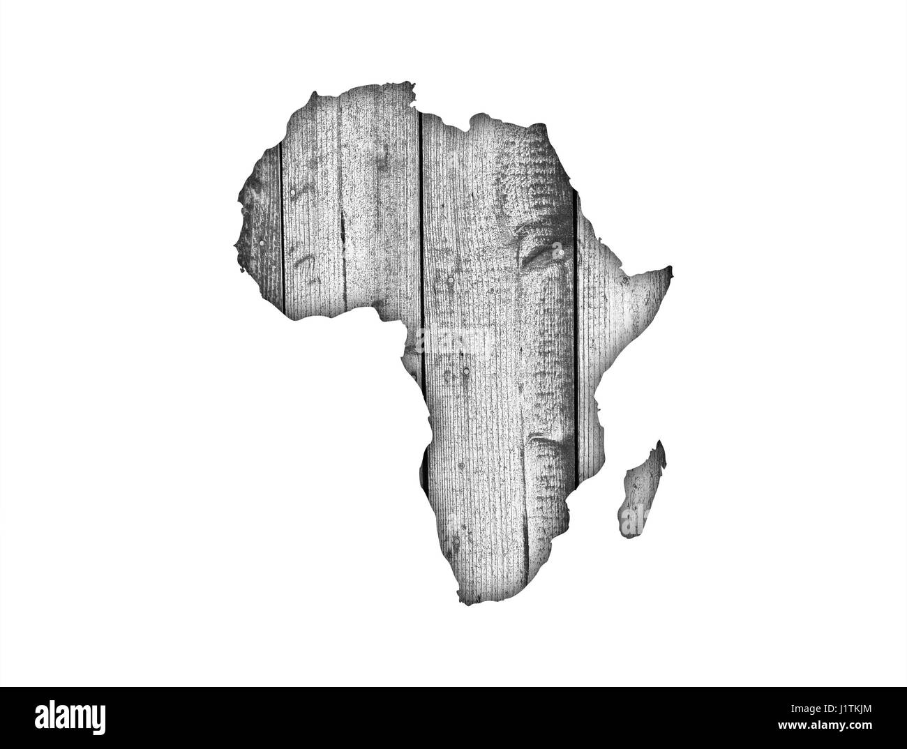 Carte de l'Afrique sur Weathered Wood Banque D'Images