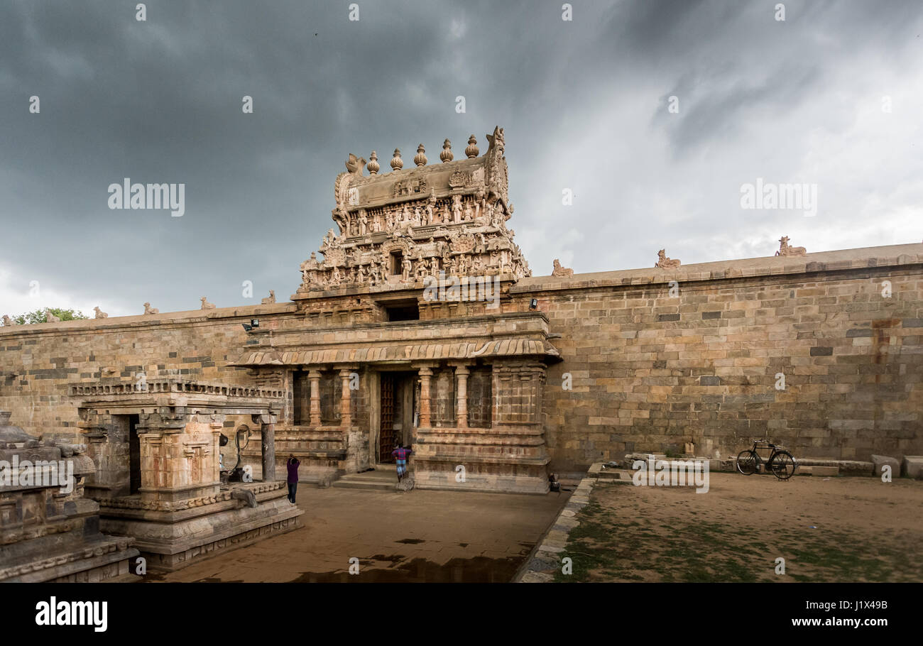 Ancien temple hindou à Darasuram, Sud de l'Inde Banque D'Images