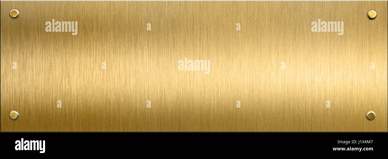 La plaque métallique en laiton 3d illustration Banque D'Images
