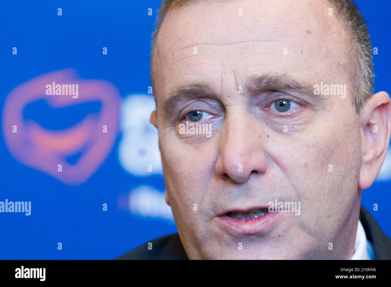 Grzegorz Schetyna, leader de la plate-forme civique, le principal parti d'opposition du parlement en Pologne, le 8 avril 2017 à Gdansk, Pologne © Wojciech Strozyk / Alamy Banque D'Images