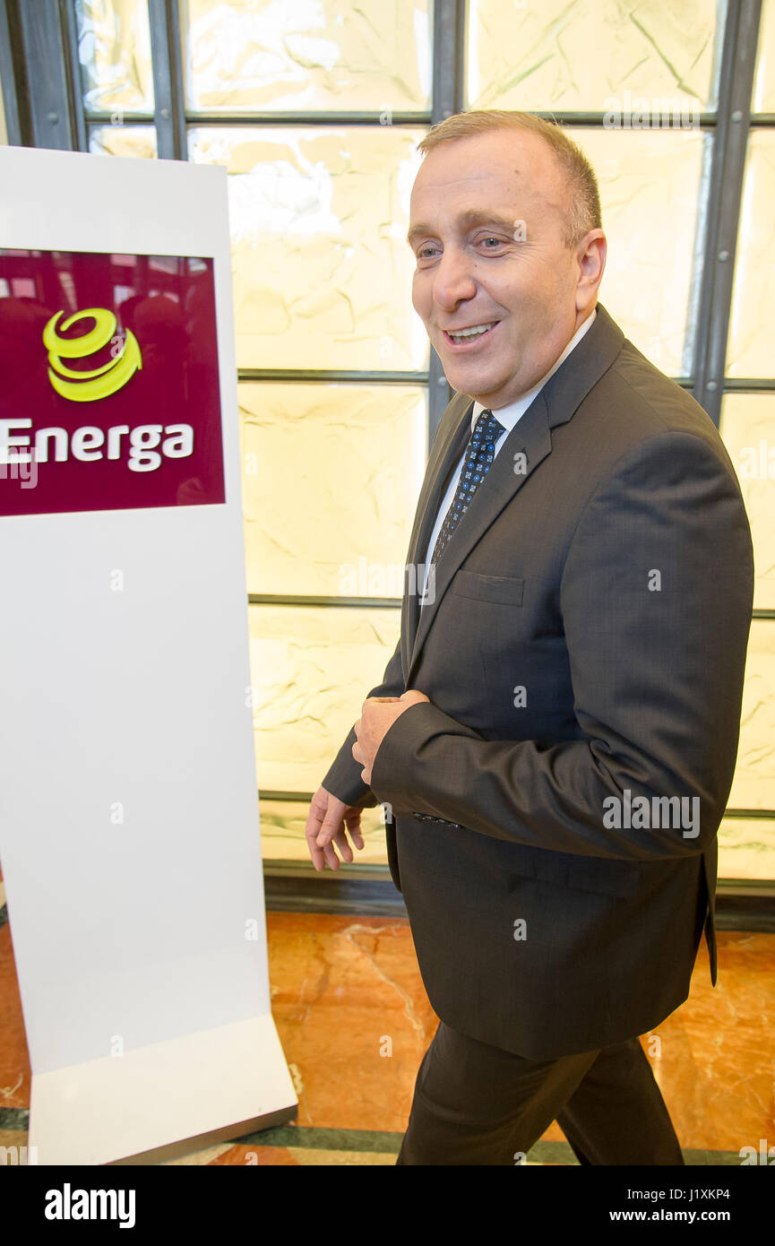 Grzegorz Schetyna, leader de la plate-forme civique, le principal parti d'opposition du parlement en Pologne, le 8 avril 2017 à Gdansk, Pologne © Wojciech Strozyk / Alamy Banque D'Images