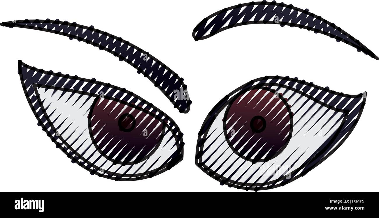 L'expression des yeux Cartoon Illustration de Vecteur