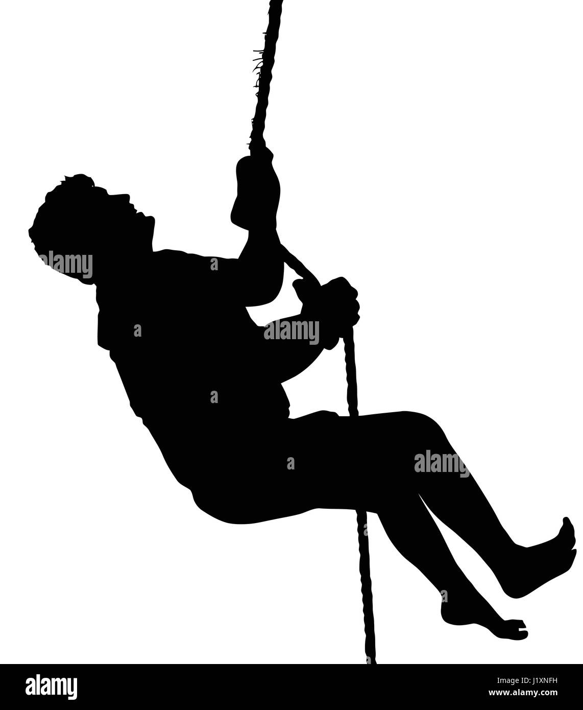 Homme nu d'alpiniste avec faisceau Illustration de Vecteur