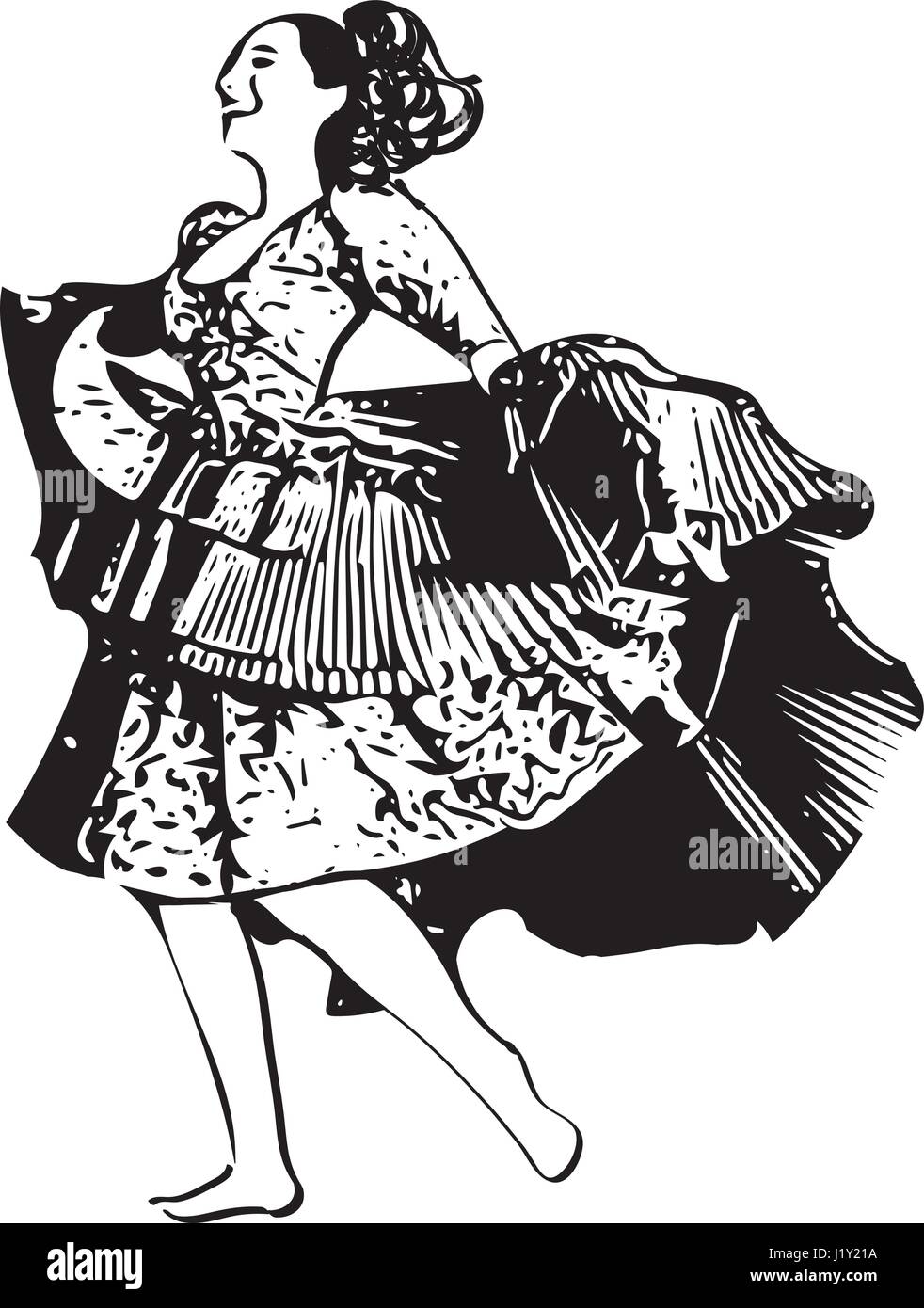 Illustration de femme en dansant. Vector Illustration Illustration de Vecteur