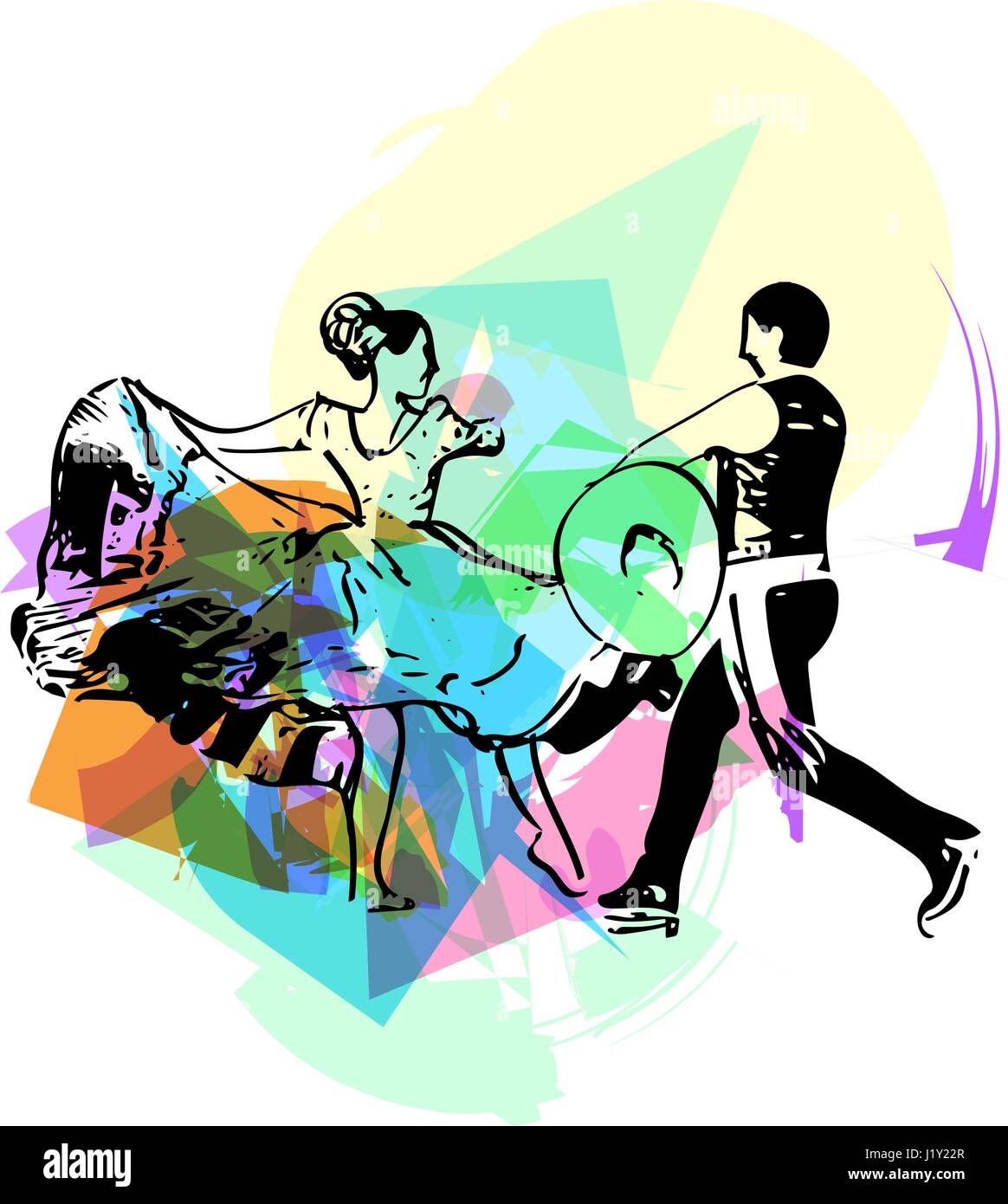 Illustration de la danse de couple. Vector Illustration Illustration de Vecteur