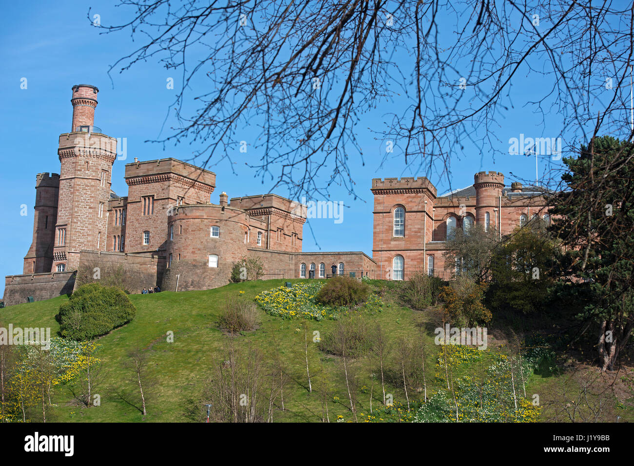 Le Château d'Inverness au-dessus de la rivière Ness dans la capitale des Highlands Banque D'Images
