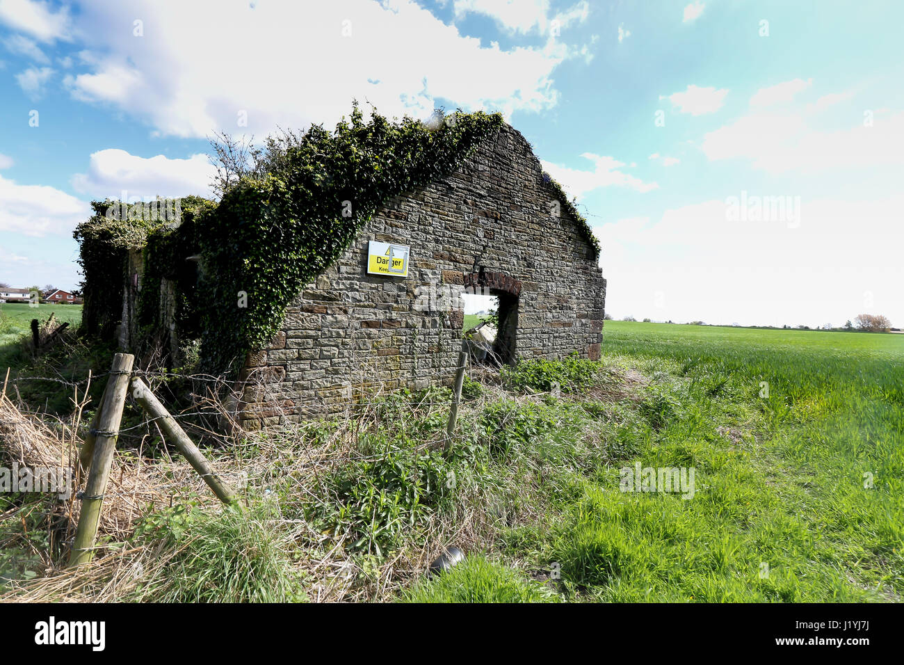 Ashton dans paysages Makerfield avril 2017, montrant les divers champs de l'espace et du ciel sur une journée ensoleillée Banque D'Images