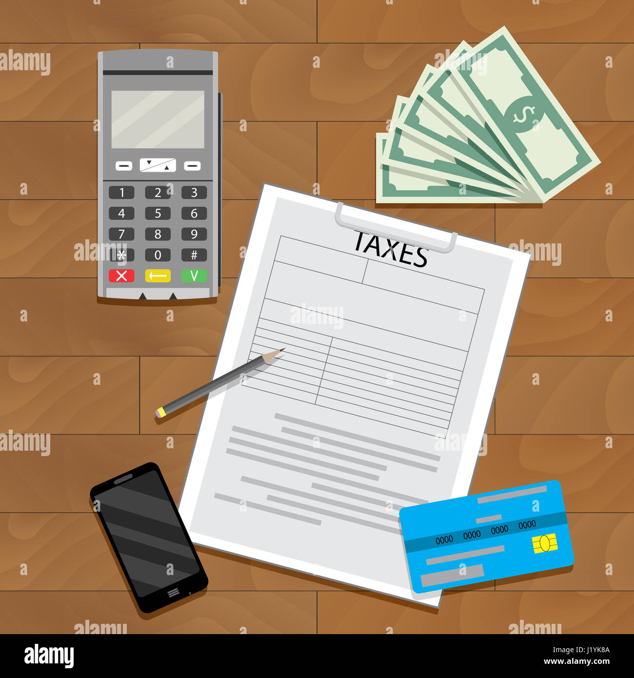 Concept de transaction d'imposition. Vector illustration d'affaires finance comptabilité Banque D'Images