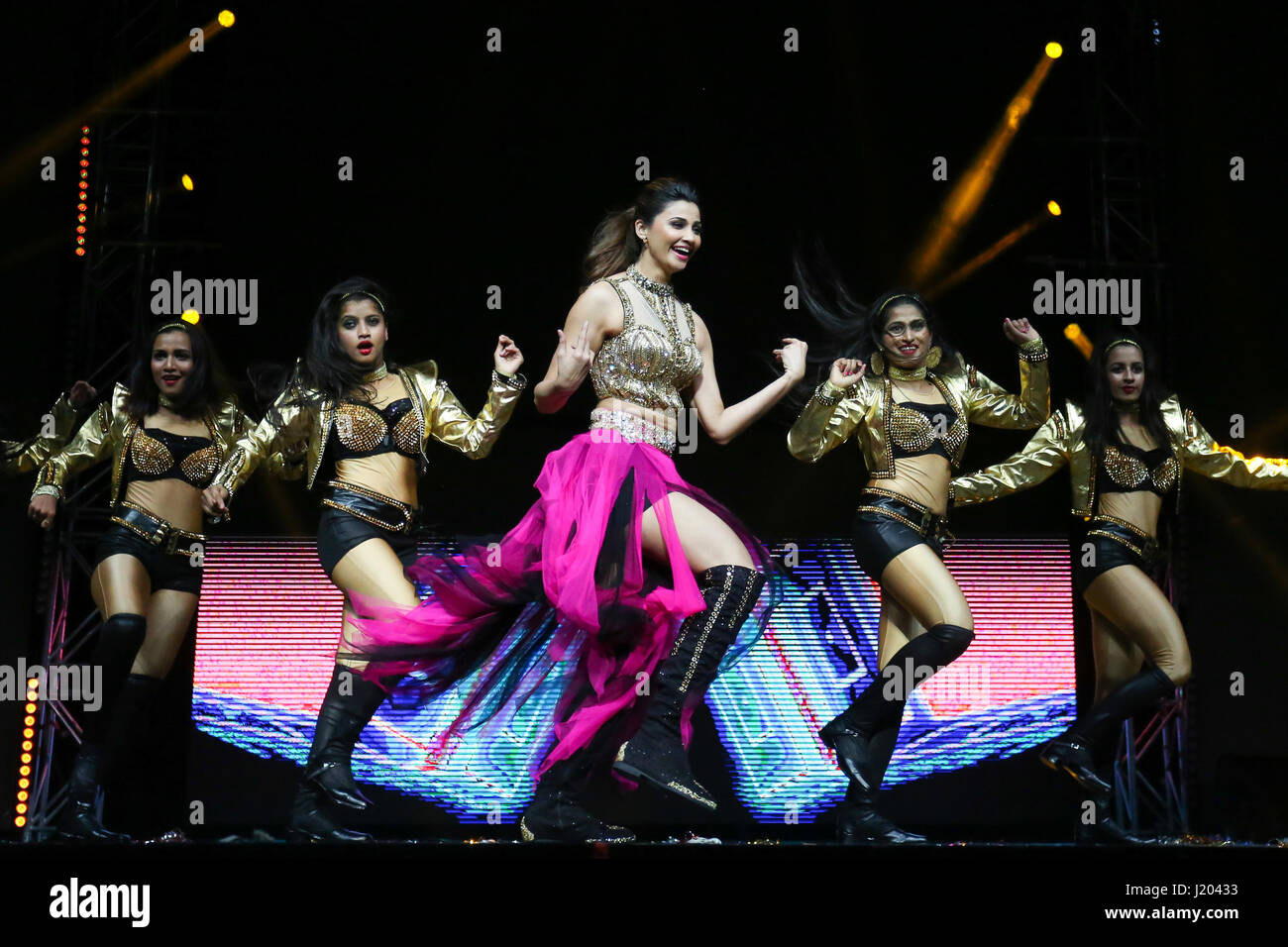 Sydney, NSW, Australie. 22 avr, 2017. Superstar bollywoodienne Shah Daisy effectuant à l'Da-Bangg Tour à l'Arène Qudos Bank Crédit : Christopher Khoury/presse australienne/ZUMA/Alamy Fil Live News Banque D'Images