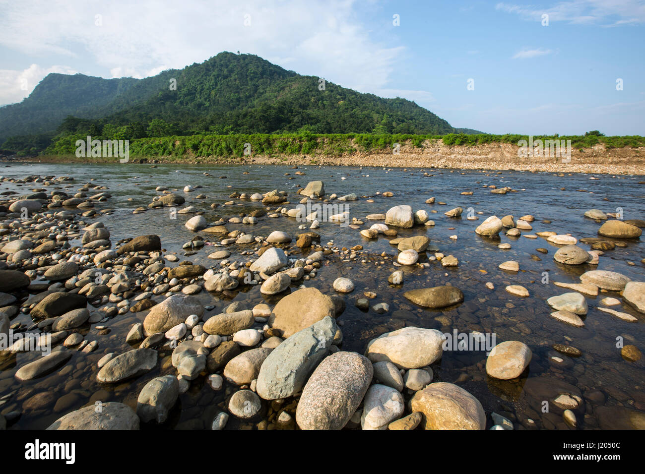 Vue magnifique sur le paysage d'Bichanakandi. Sylhet, Bangladesh. Banque D'Images