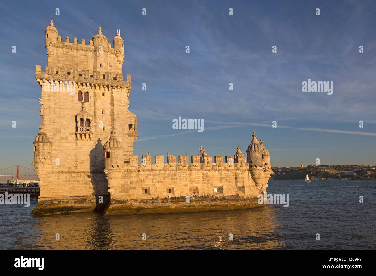 Torre de Belem, la Tour de Belém, Lisbonne, Portugal, Europe Banque D'Images