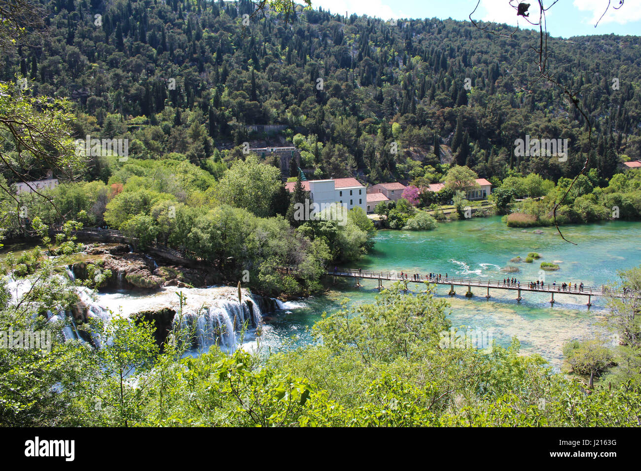 De belles chutes d'eau dans le parc national de Krka en Croatie Banque D'Images