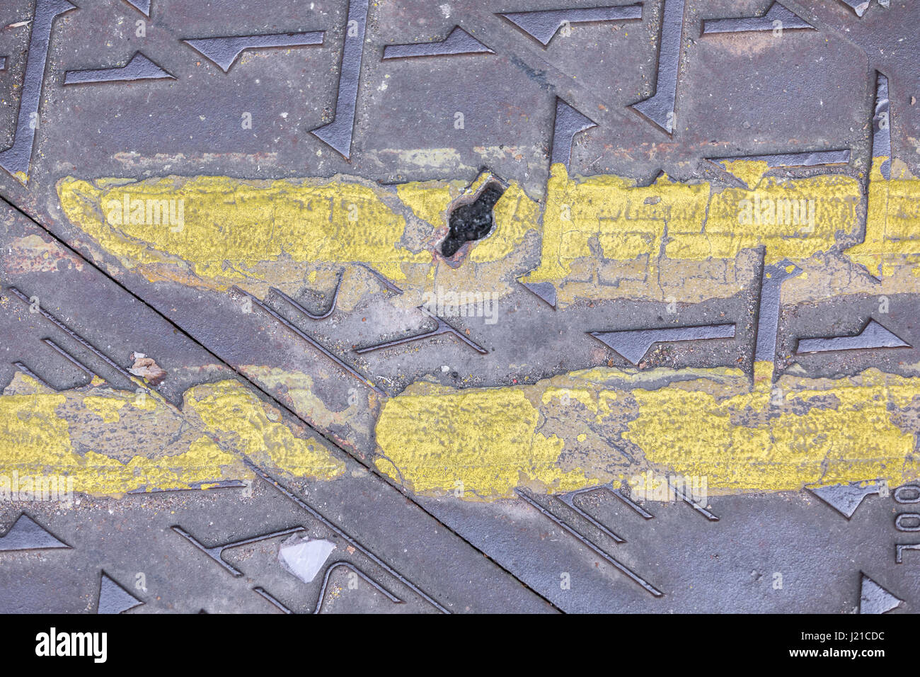 Marquage du trafic sur une rue de Londres, Londres, Angleterre, RU Banque D'Images