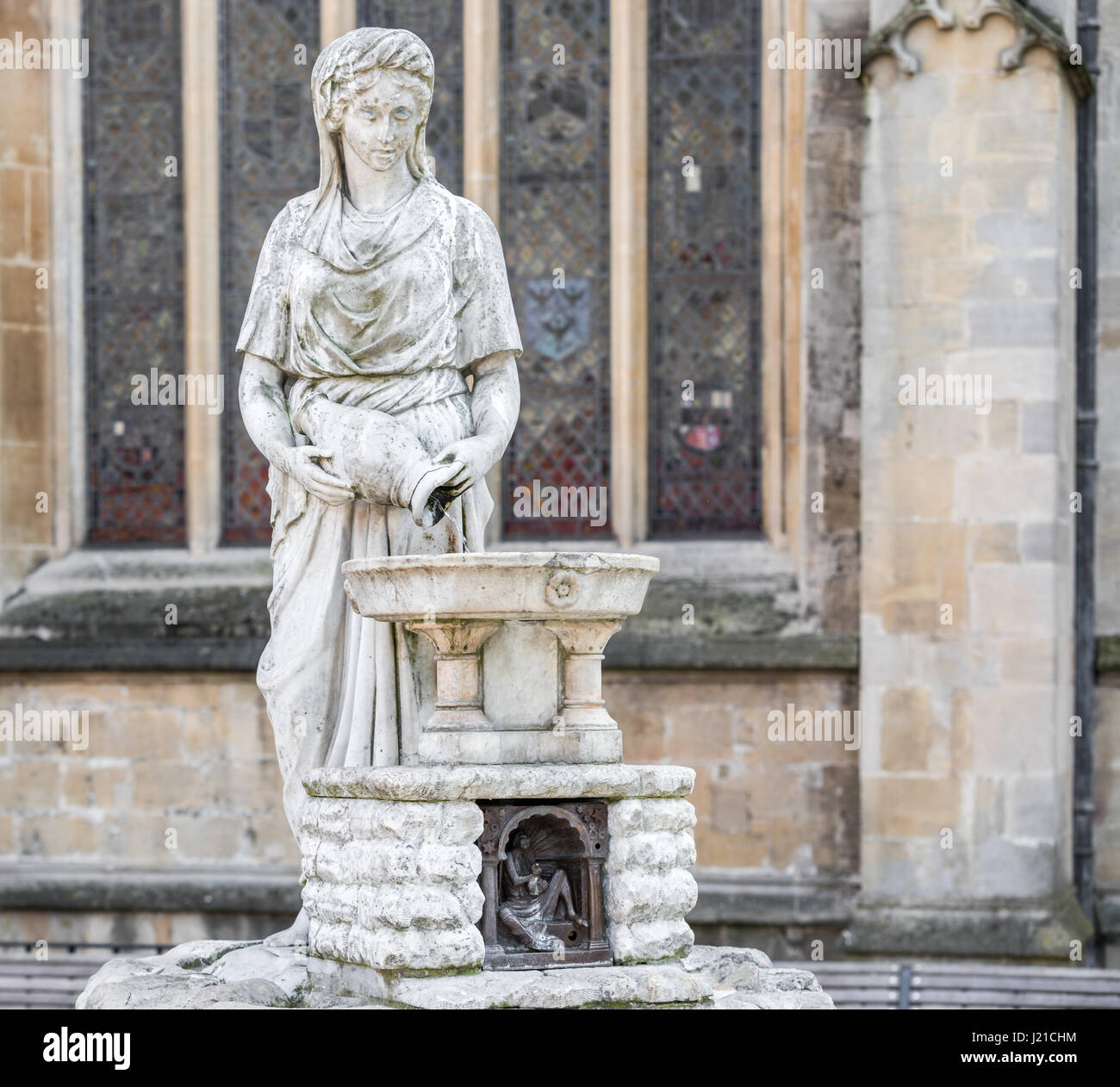 Une vieille fontaine dans la ville de Bath en Angleterre, Royaume-Uni Banque D'Images