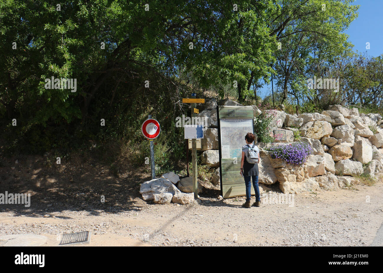 Randonnées autour de Garlaban près de Marseille (départ) Banque D'Images