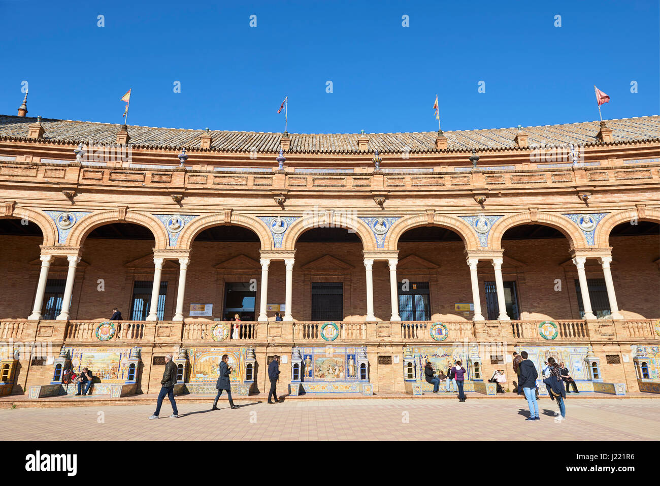 Plaza de España, Séville, Espagne construit pour l'Exposition Ibéro-américaine de 1929, Séville, Andalousie, Espagne, Europe Banque D'Images