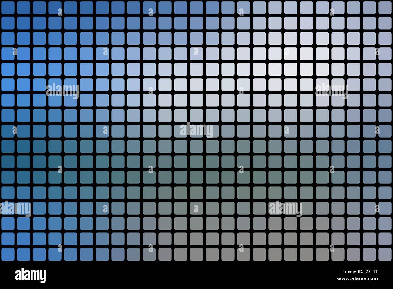 Les tons bleu blanc résumé vecteur fond mosaïque avec des coins arrondis carreaux sur fond noir Illustration de Vecteur