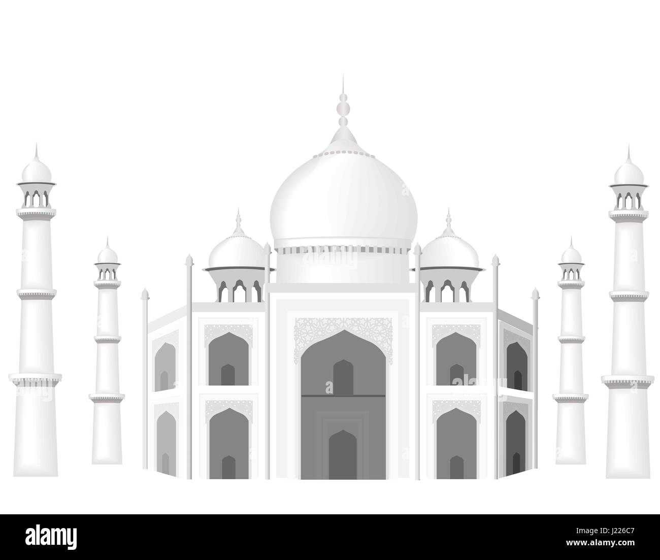 Le bâtiment est dans le style de l'hôtel Taj Mahal temple. Le Sultan s Palace. Graphiques en noir et blanc avec illustration des demi-teintes. Illustration de Vecteur