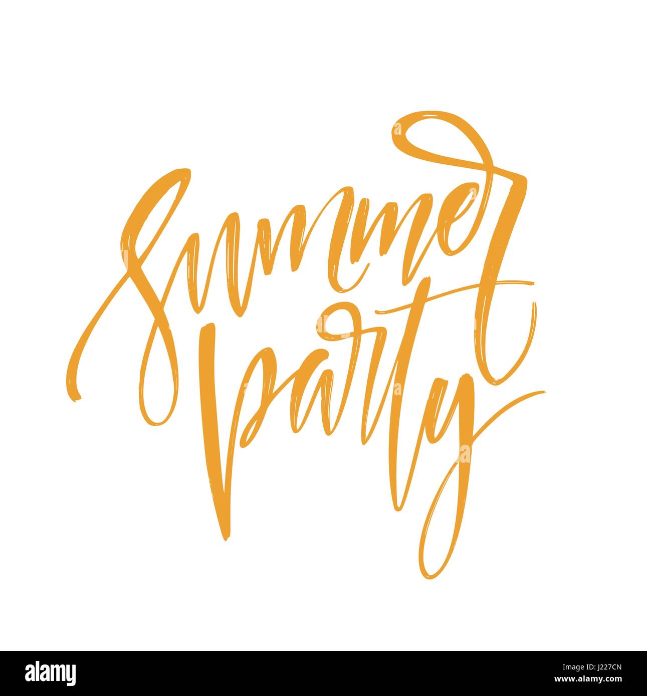 Inscription manuscrite Summer party. L'élément dessiné à la main pour votre conception. Vector illustration Illustration de Vecteur