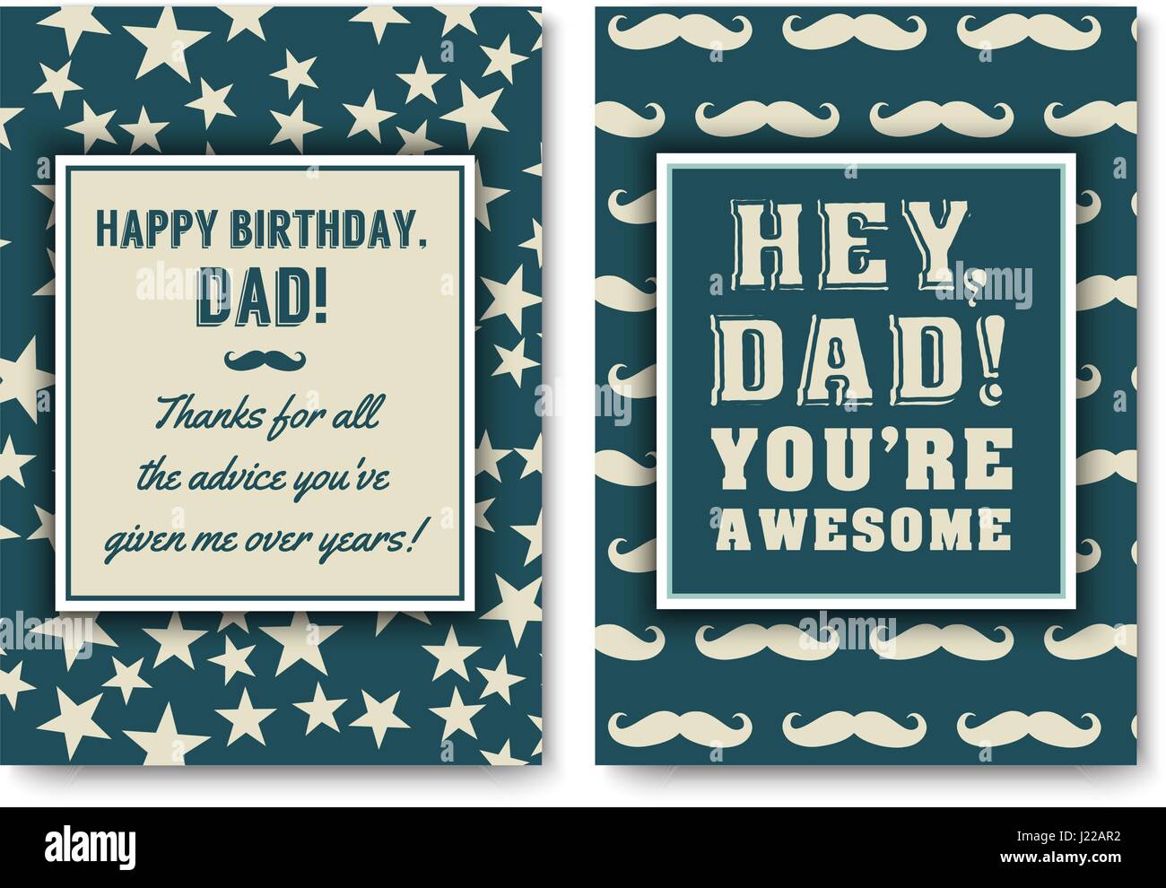 Carte d'anniversaire papa avec des mots d'amour Illustration de Vecteur