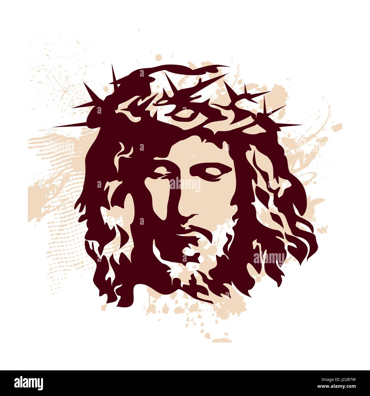 Christian imprimer. Le visage de Jésus Christ Illustration de Vecteur