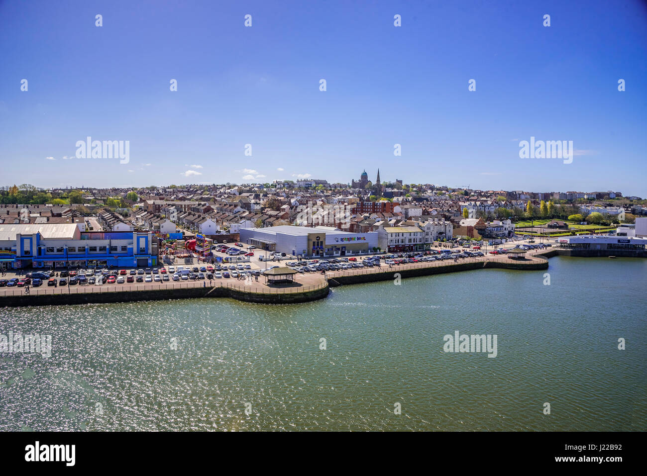 New Brighton le lac marin et le bord de l'eau. Banque D'Images