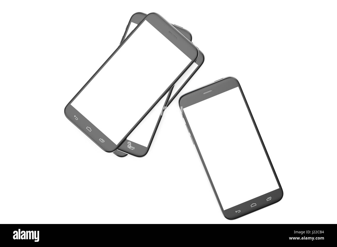 Smart phone moderne. Écran blanc pour immersive, isolé sur fond blanc. 3d illustration Banque D'Images