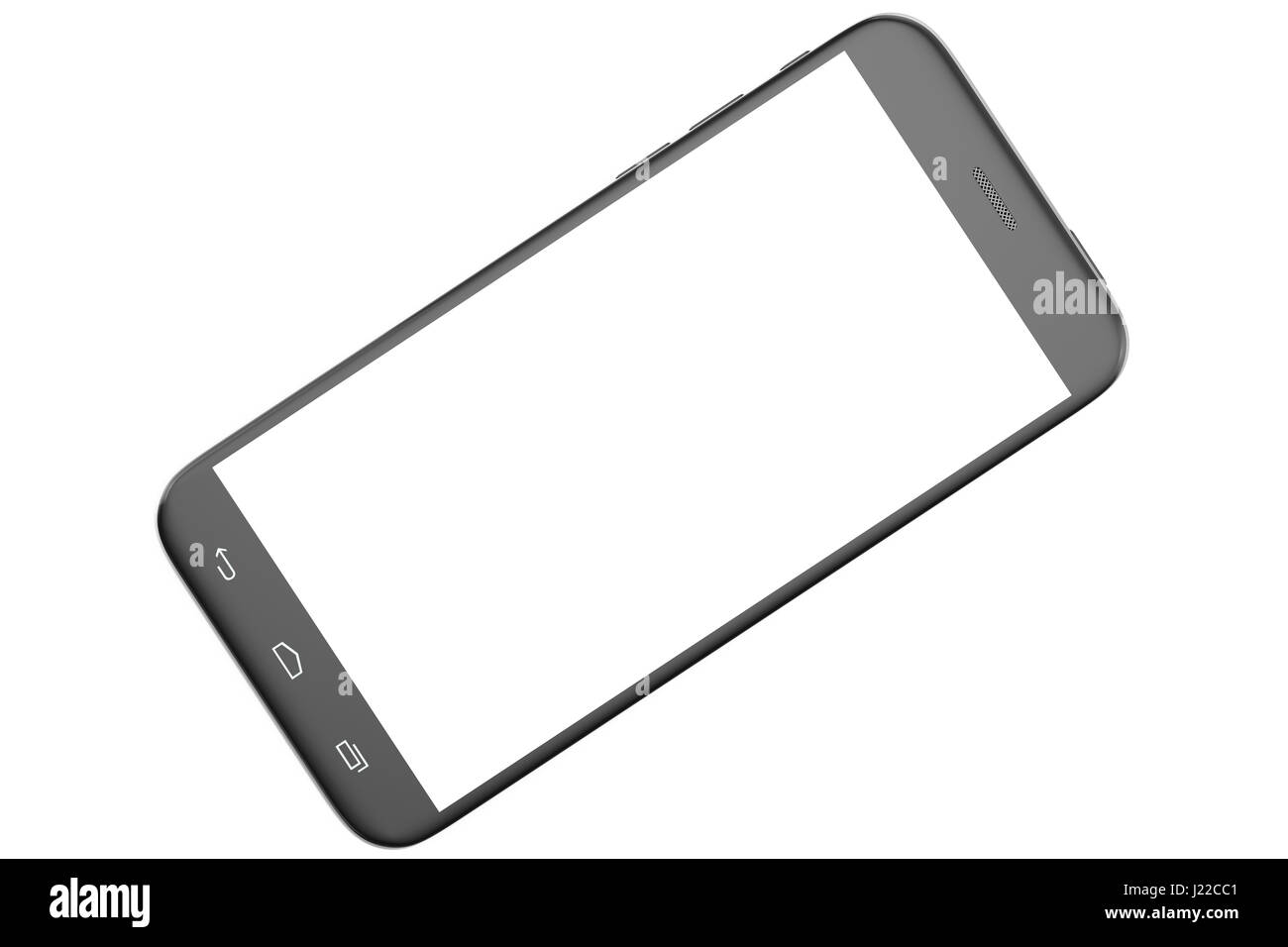 Smart phone moderne. Écran blanc pour immersive, isolé sur fond blanc. 3d illustration Banque D'Images