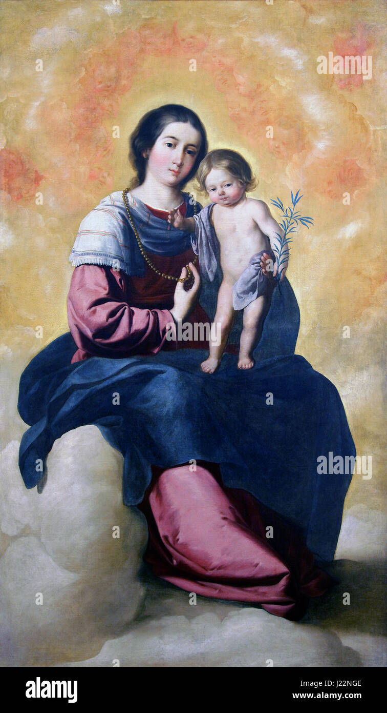 Virgen del Rosario Vierge du Rosaire 1650 par Francisco de Zurbaran 1598-1664 Banque D'Images