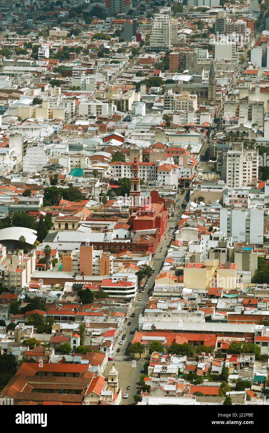 Paysage urbain, avec l'église San Francisco, Salta, province de Salta, Argentine Banque D'Images