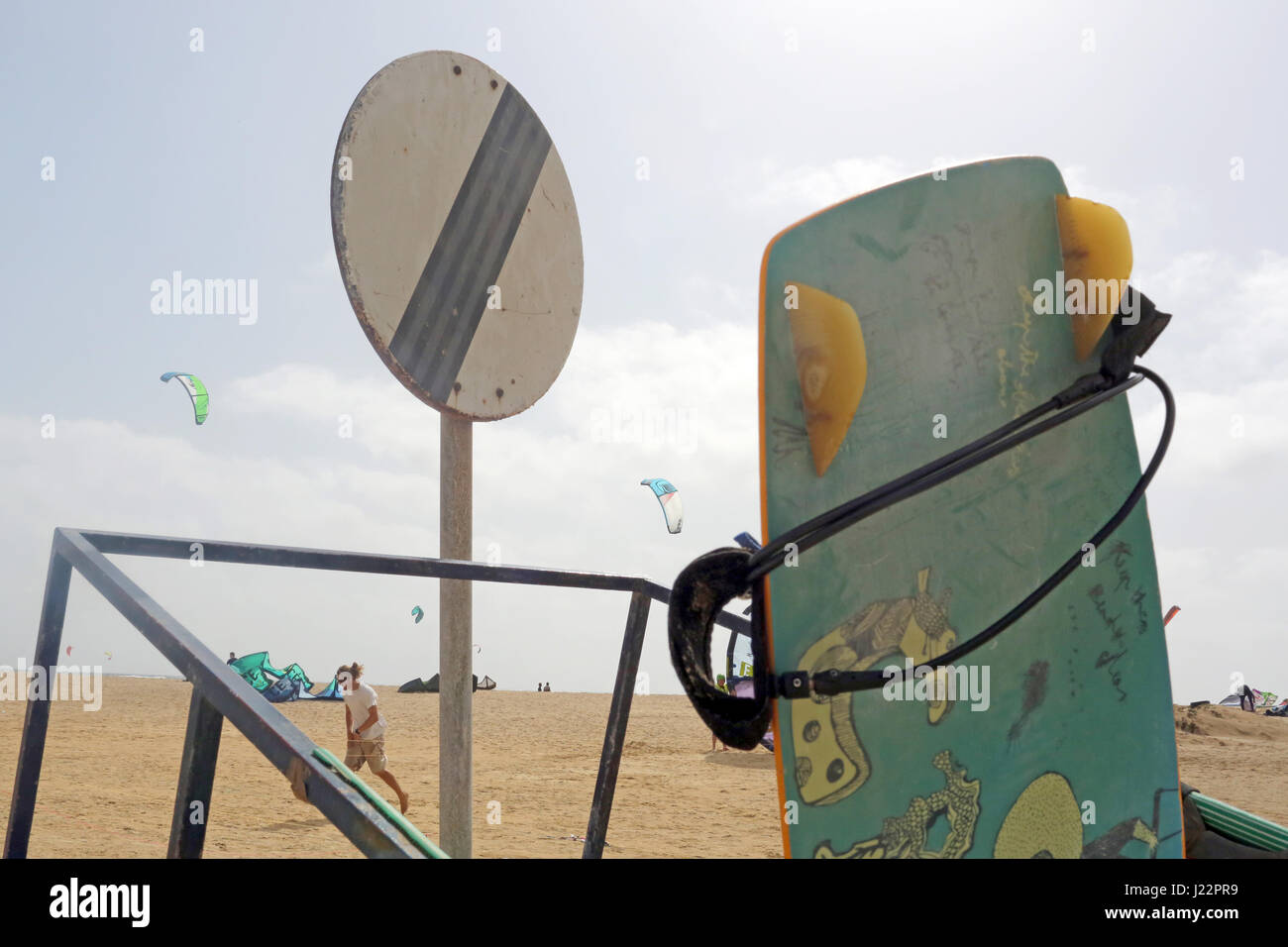 Kiteboard dans une remorque Banque D'Images