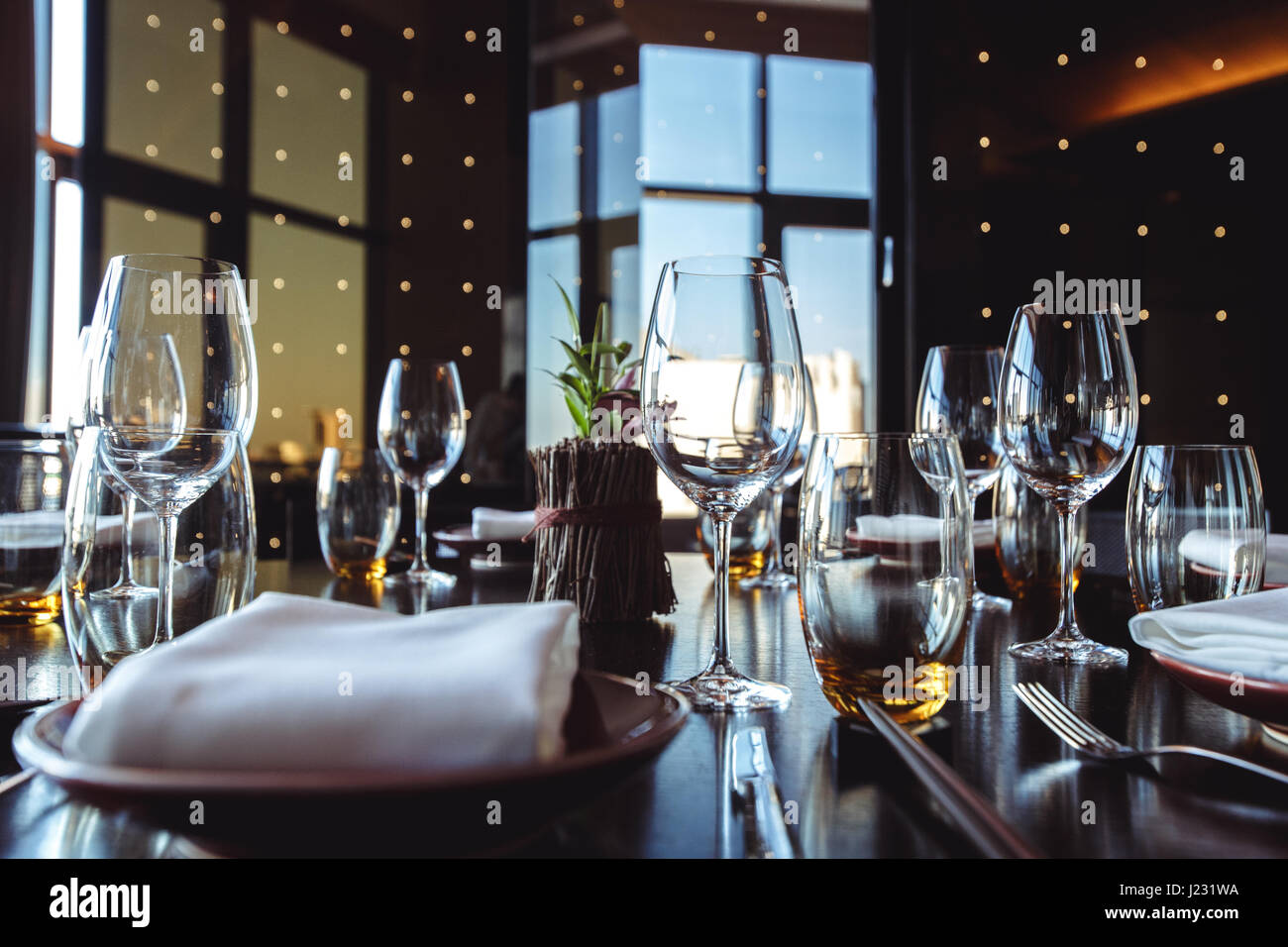 Set de table de banquet en restaurant Banque D'Images