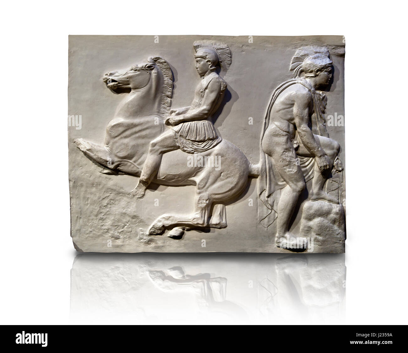 Releif Sculptures de la frise autour du Parthénon Bloquer VI. Du Parthénon de l'acropole d'Athènes. Une exposition du Musée britannique connue sous le nom de l'ELG Banque D'Images