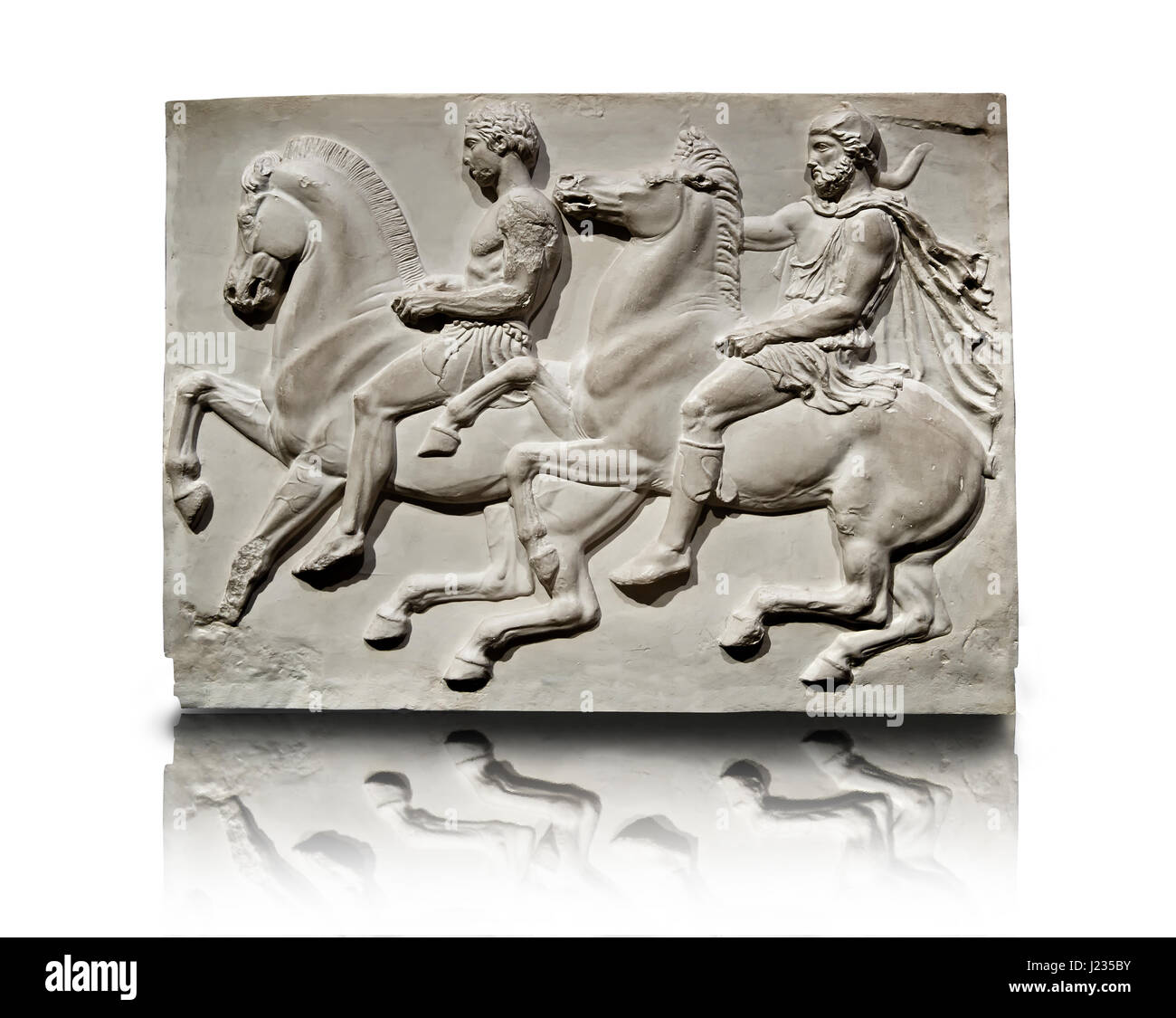 Releif Sculptures de la frise autour du Parthénon Block IV. Du Parthénon de l'acropole d'Athènes. Une exposition du Musée britannique connue sous le nom de l'ELG Banque D'Images