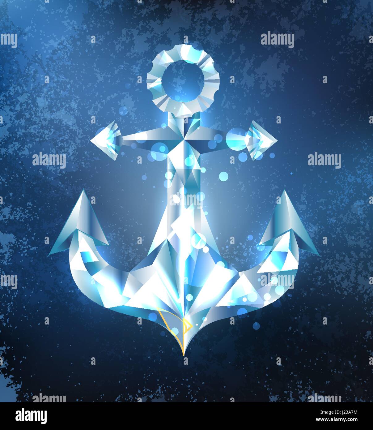 À partir d'un ancrage, mousseux, bleu glace transparente sur un fond bleu foncé. La flotte du Nord. Conception de la glace. Illustration de Vecteur