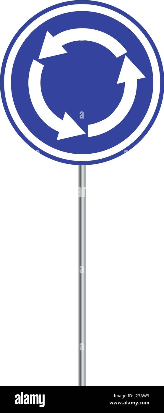 Panneau de signalisation bleu rond Banque d'images vectorielles - Alamy