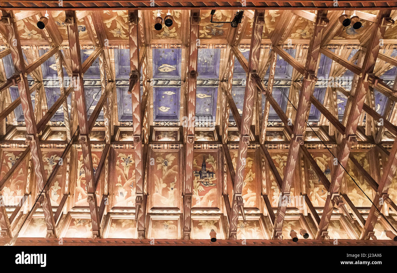 Le plafond dans le château hôtel de ville de Stockholm. Stockholm. La Suède Banque D'Images