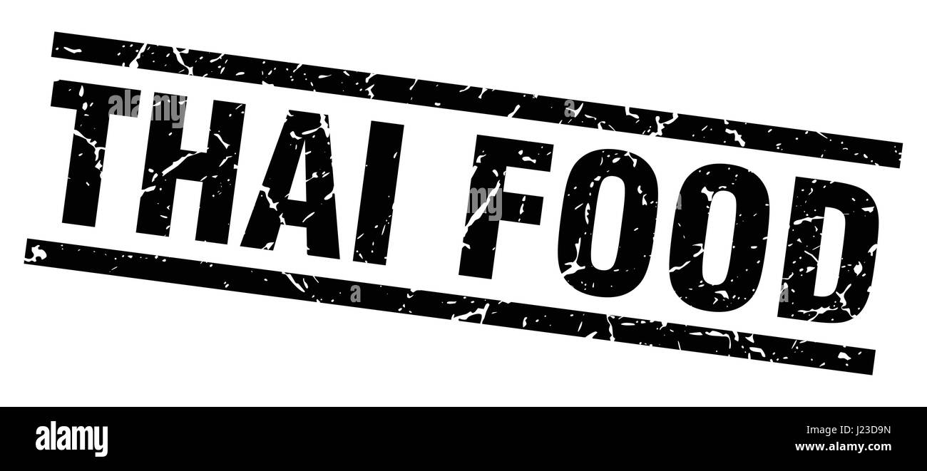 Square grunge black thai food stamp Illustration de Vecteur