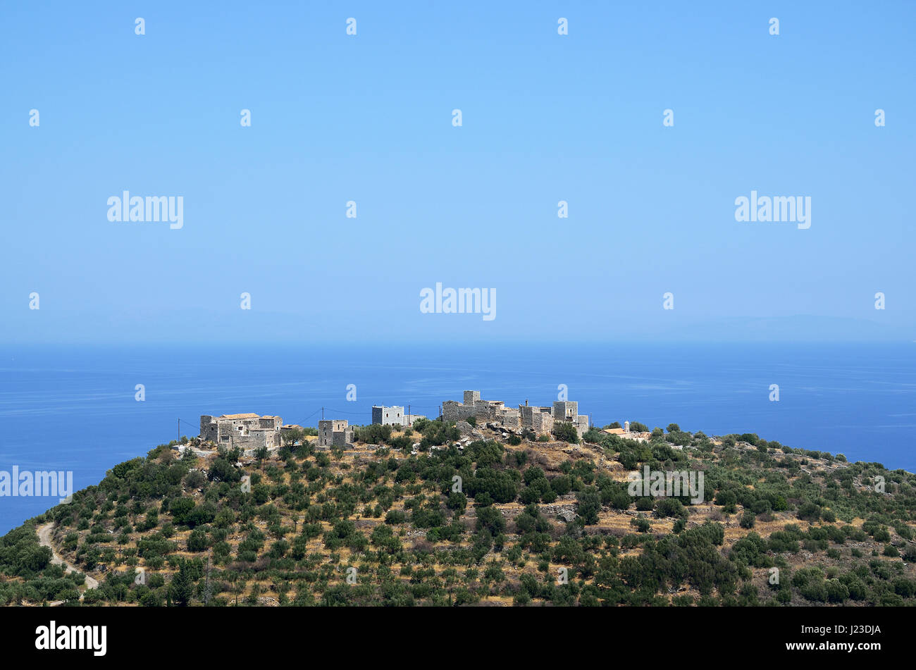 Spira Village, village traditionnel de maisons tours dans l'est de Mani de Péloponnèse , Grèce Banque D'Images