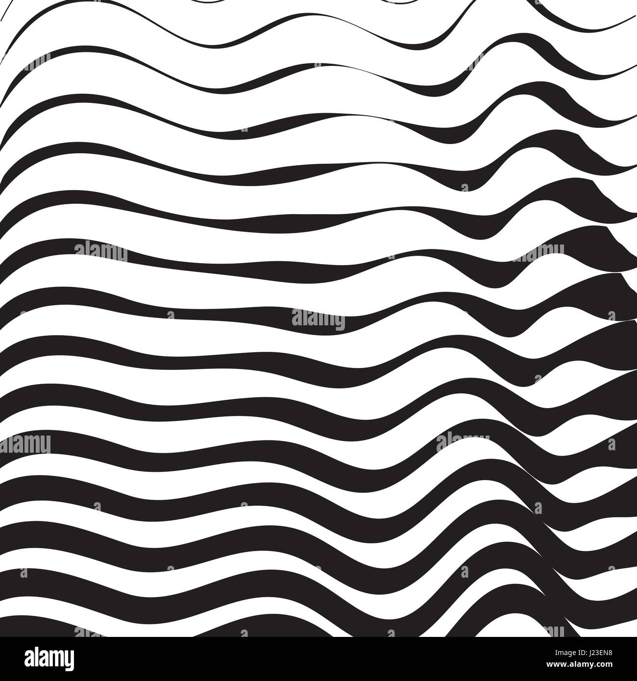 Modèle de demi-teinte à rayures fond vagues. Des lignes vectorielles rétro texture des Galapagos. Abstract background rayures linéaires. Le noir et blanc Illustration de Vecteur